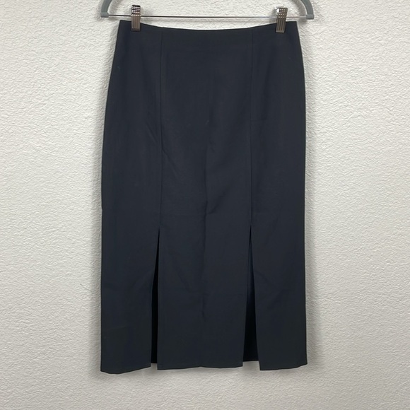 New 19 Cooper Pencil Skirt Double Slit Black Office Business Sz S - Picture 2 of 10